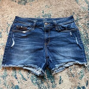 a.n.a Blue Denim Frayed Hem Women's Jean Shorts